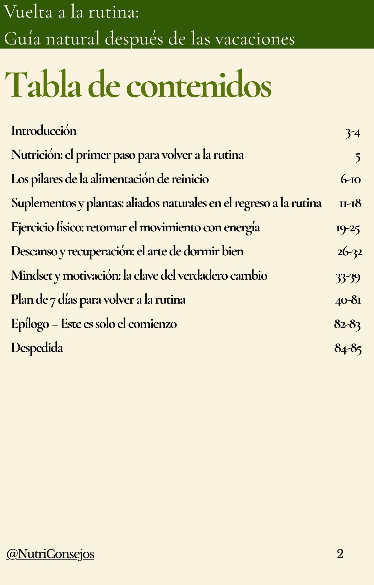 Vuelta a la rutina:  Guía natural después de las vacaciones(ebook)